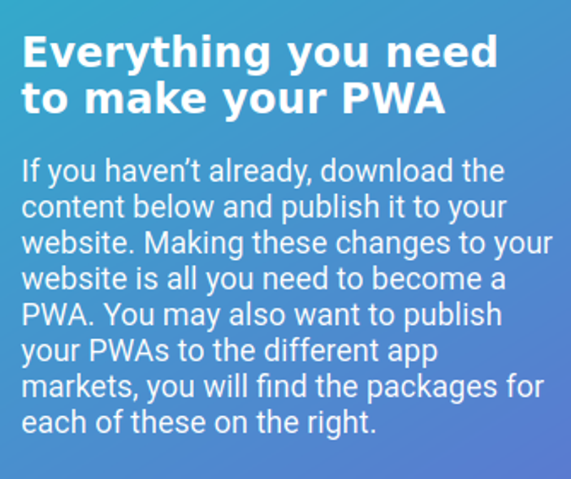 PWA Builder download options